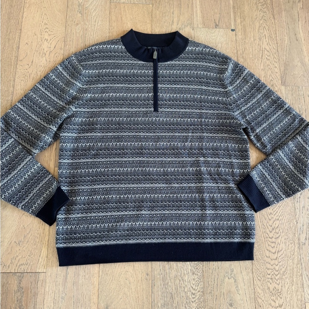 Straight Down Telluride Quarter Zip New Indigo Sweater XXL $220